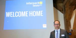 Thomas Dohse i Messe Düsseldorf ønsker oss "Velkommen hjem" til Interpack.