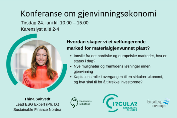 Invitasjon til konferanse om gjenvinningsøkonomi 24. juni